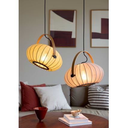 Halo Design 746361 - Sospensione su cavo DC 1xE27/40W/230V Ø 40 cm verde/rovere