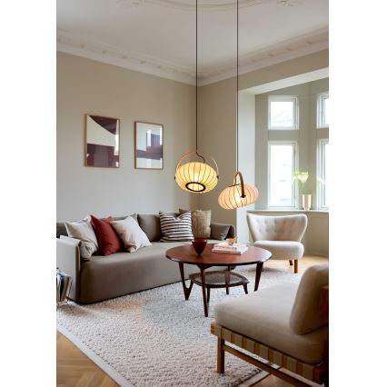 Halo Design 746361 - Sospensione su cavo DC 1xE27/40W/230V Ø 40 cm verde/rovere
