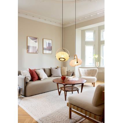 Halo Design 746361 - Sospensione su cavo DC 1xE27/40W/230V Ø 40 cm verde/rovere