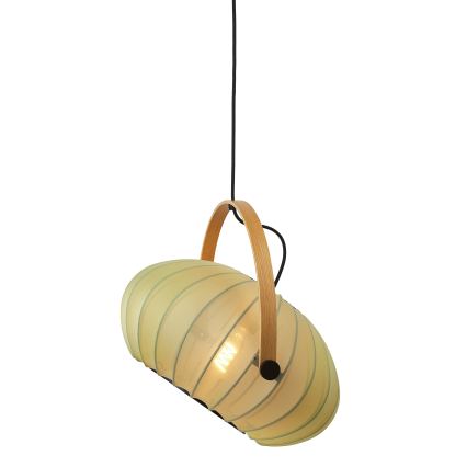 Halo Design 746361 - Sospensione su cavo DC 1xE27/40W/230V Ø 40 cm verde/rovere