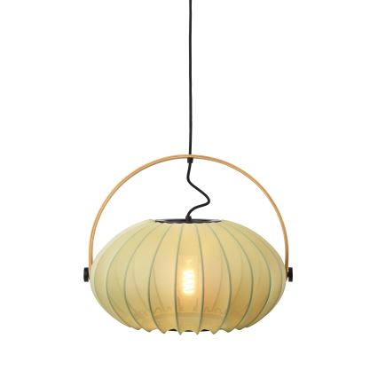 Halo Design 746361 - Sospensione su cavo DC 1xE27/40W/230V Ø 40 cm verde/rovere
