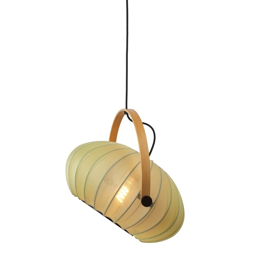Halo Design 746361 - Suspension sur câble DC 1xE27/40W/230V Ø 40 cm vert/chêne