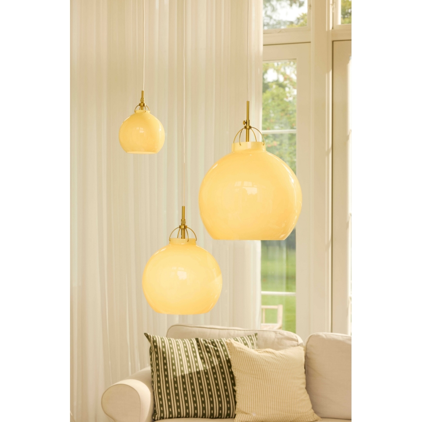 Halo Design 747931 - Lampadario a cavo TOSCANA 1xG9/28W/230V Ø 18 cm beige/ottone