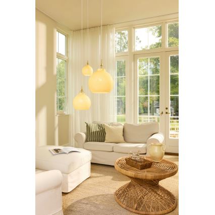 Halo Design 747931 - Lampadario a cavo TOSCANA 1xG9/28W/230V Ø 18 cm beige/ottone