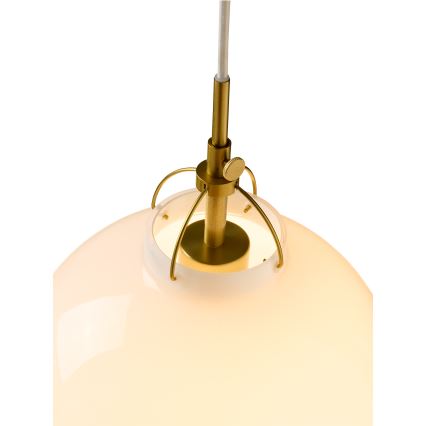 Halo Design 748068 - Hängeleuchte an Kabel TOSCANA 1xE27/40W/230V Ø 36 cm Creme/Messing