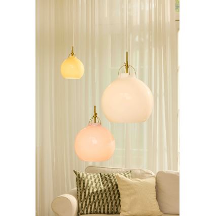 Halo Design 748068 - Lampadario a sospensione con cavo TOSCANA 1xE27/40W/230V Ø 36 cm crema/ottone