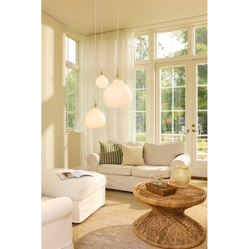 Halo Design 748068 - Suspension sur câble TOSCANA 1xE27/40W/230V Ø 36 cm crème/laiton
