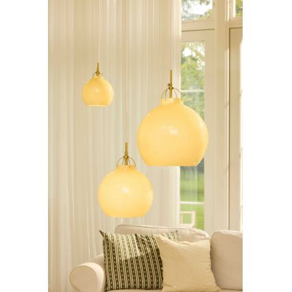 Halo Design 748075 - Lampadario a sospensione con cavo TOSCANA 1xE27/40W/230V Ø 36 cm beige/ottone