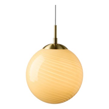 Halo Design 748365 - Lampadario a sospensione con cavo CANDY 1xE27/25W/230V diam. 20 cm beige/ottone