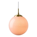 Halo Design 748372 - Pendelleuchte mit Kabel CANDY 1xE27/25W/230V Ø 20 cm rosa/messing