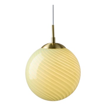 Halo Design 748525 - Sospensione a cavo CANDY 1xE27/25W/230V Ø 25 cm verde/ottone