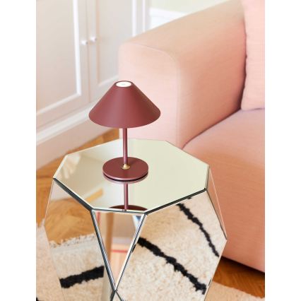 Halo Design 800834 - Lampada da tavolo ricaricabile dimmerabile per esterni HYGGE LED/3W/4000 mAh IP54 bordeaux