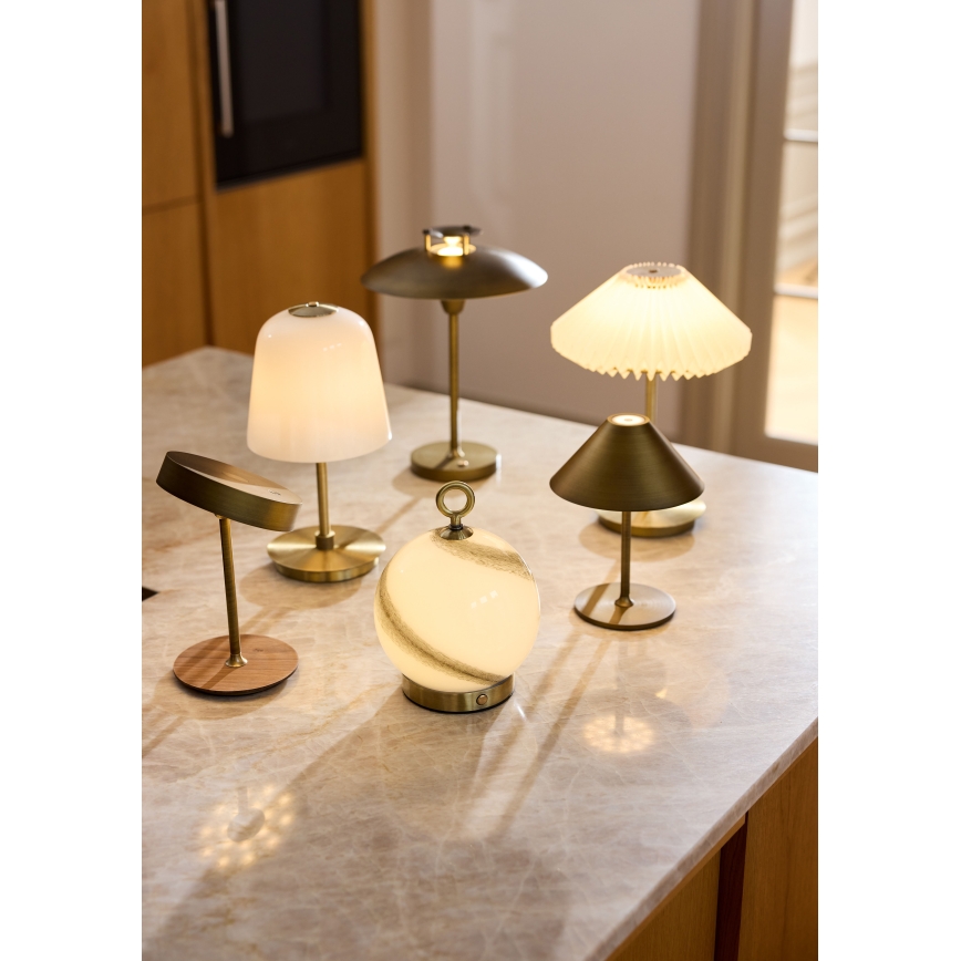 Halo Design 800841 - HYGGE LED-dimmbare, wiederaufladbare Außen-Tischleuchte LED/3W/4000 mAh IP54 Messing