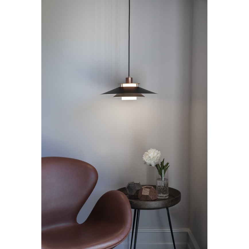 Halo Design 990785 - Pendelleuchte an Kabel RIVOLI 1x E27/40W/230V Ø 40 cm schwarz/kupfer