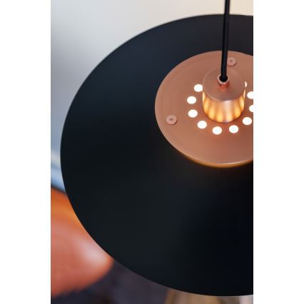 Halo Design 990785 - Pendelleuchte an Kabel RIVOLI 1x E27/40W/230V Ø 40 cm schwarz/kupfer