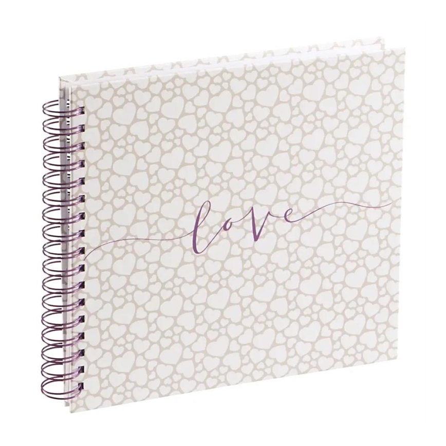 Hama – Spiral-Fotoalbum 28x24 cm 40 Seiten beige/rosa