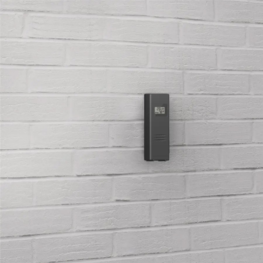 Hama - Stazione meteo con display LCD a colori e sveglia + USB nero