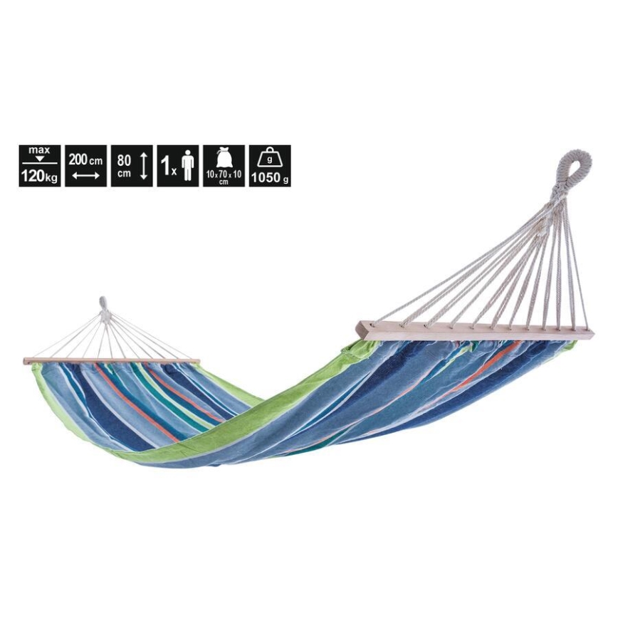Hamac 200 x 80 cm bleu