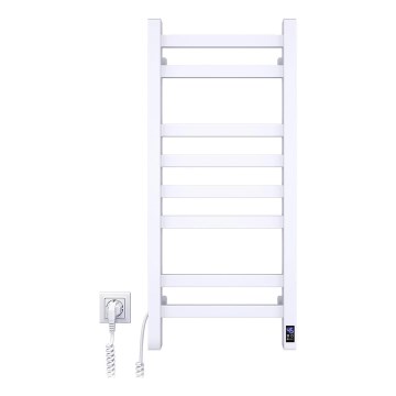 Handtuchheizkörper AVANGARD mit Thermostat 251W/230V, 80,6 cm, IP44, weiß, links, eckig