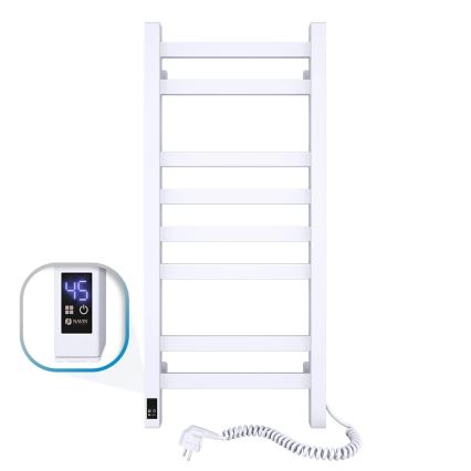 Bad-Handtuchheizkörper mit Thermostat AVANGARD 251W/230V 80,6 cm IP44 weiß rechts eckig