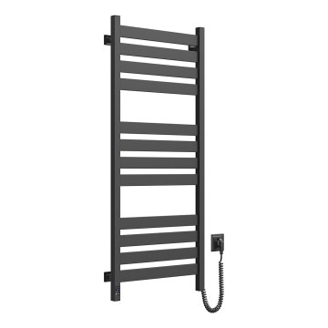 Handtuchheizkörper für Badezimmer mit Thermostat LARGO 541W/230V 120,6 cm IP44 schwarz rechts eckig