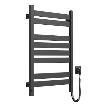 Handtuchheizkörper LARGO mit Thermostat, 432 W/230 V, 80,6 cm, IP44, schwarz, rechts, eckig