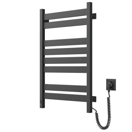 Handtuchheizkörper LARGO mit Thermostat, 432 W/230 V, 80,6 cm, IP44, schwarz, rechts, eckig