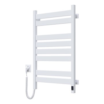 Handtuchheizkörper (Leiter) LARGO mit Thermostat, 432 W/230 V, 80,6 cm, IP44, Weiß, links, eckig