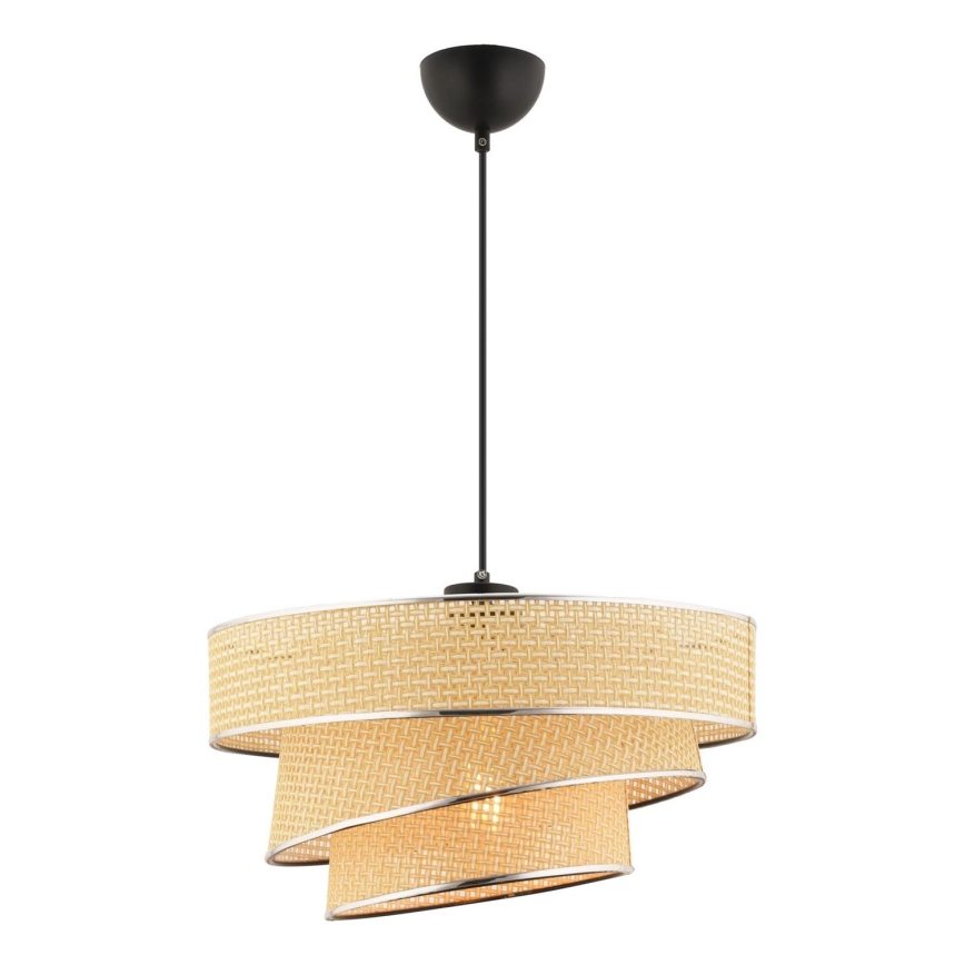 Hängelampe COUPER 1xE27/60W/230V Beige/Glänzendes Chrom