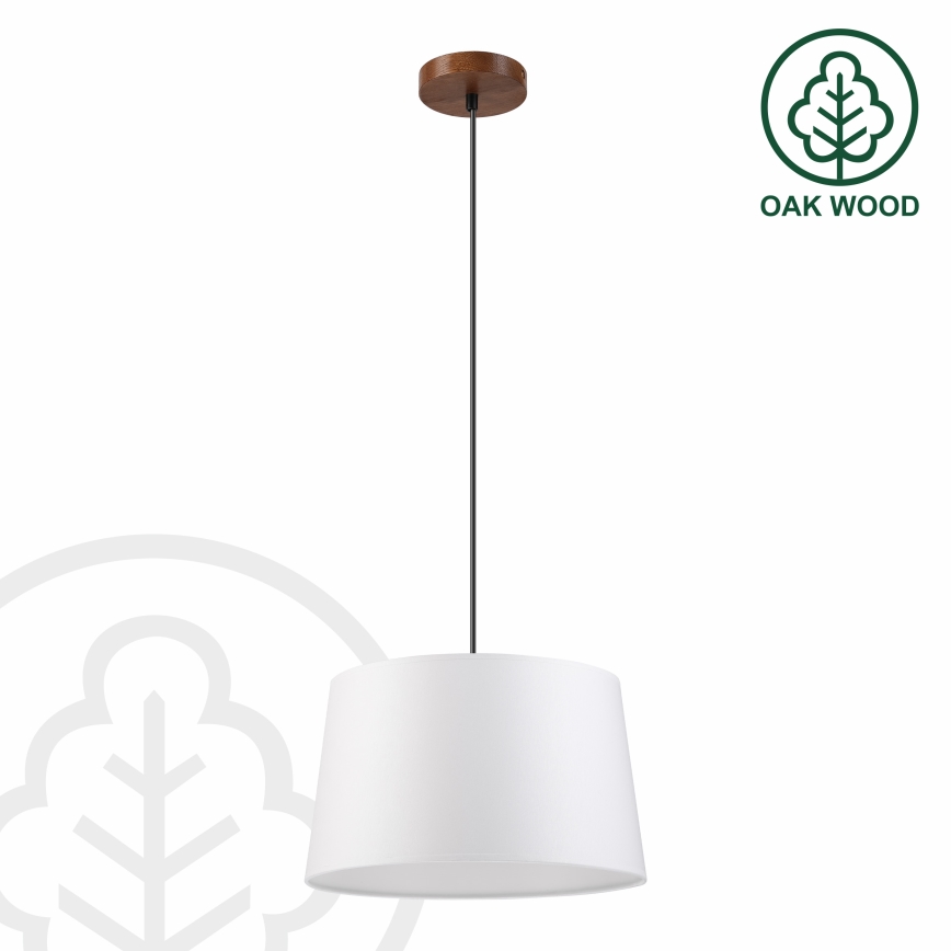 Hängeleuchte AIDA mit Kabel 1xE27/60W/230V Ø 35 cm Eiche/Nussbaum/Weiß