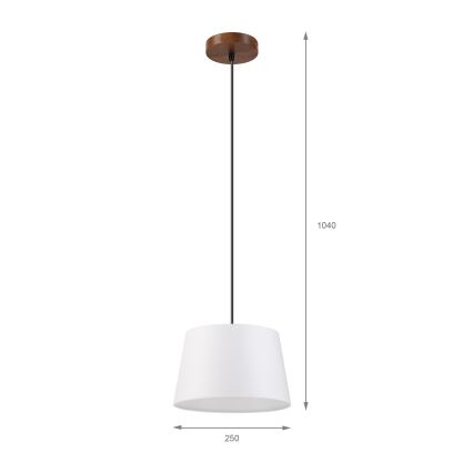 Hängeleuchte AIDA mit Kabelaufhängung, 1x E27/60W/230V, Ø 25 cm, Eiche/Nussbaum/Weiß