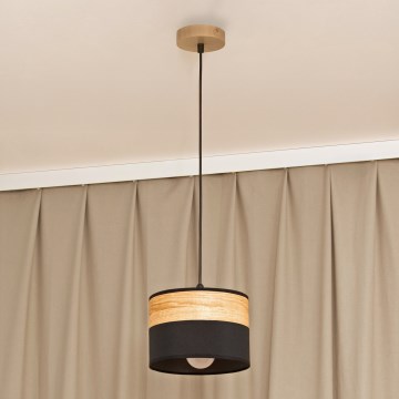 Hängeleuchte ALBA 1xE27/15W/230V Ø 20 cm schwarz/braun