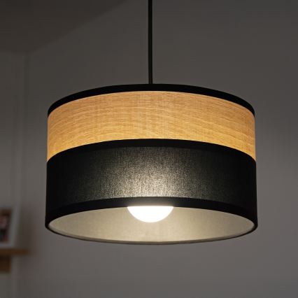 Hängeleuchte ALBA 1xE27/15W/230V Ø 20 cm schwarz/braun