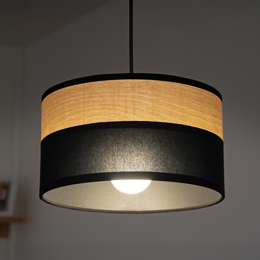 Hängeleuchte ALBA 1xE27/15W/230V Ø 20 cm schwarz/braun