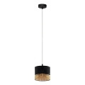 Hängeleuchte am Kabel PAGLIA 1xE27/15W/230V schwarz/Rattan
