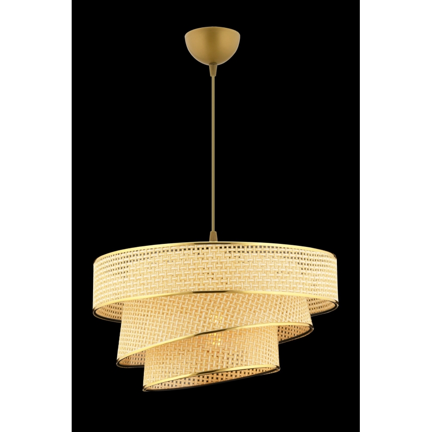 Hängeleuchte an Kabel COUPER 1xE27/60W/230V beige/gold