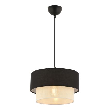 Hängeleuchte an Kabel ECHO 1xE27/60W/230V schwarz/creme