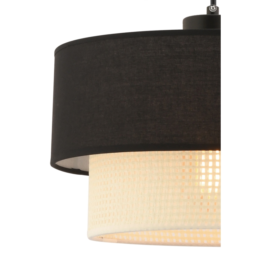 Hängeleuchte an Kabel ECHO 1xE27/60W/230V schwarz/creme