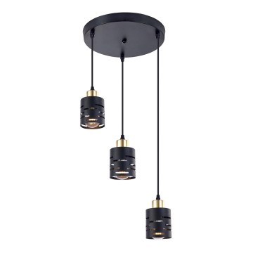 Hängeleuchte an Kabel ELEN 3xE27/35W/230V Ø 29 cm schwarz/gold