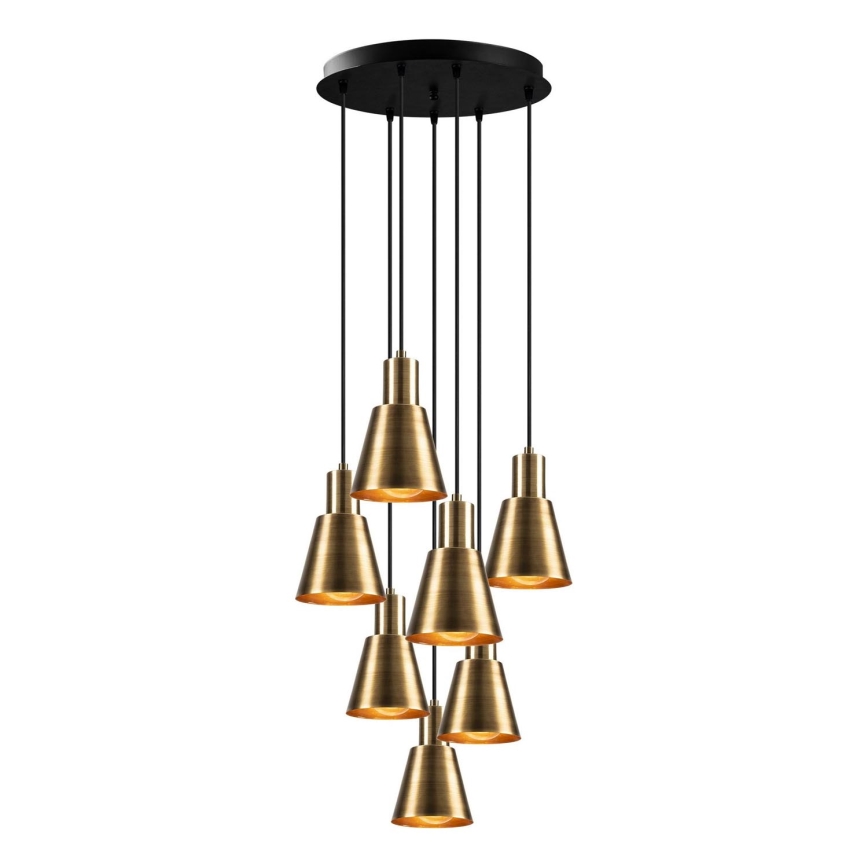 Hängeleuchte an Kabel KEM 7xE27/40W/230V goldfarben