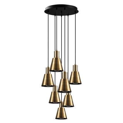Hängeleuchte an Kabel KEM 7xE27/40W/230V goldfarben
