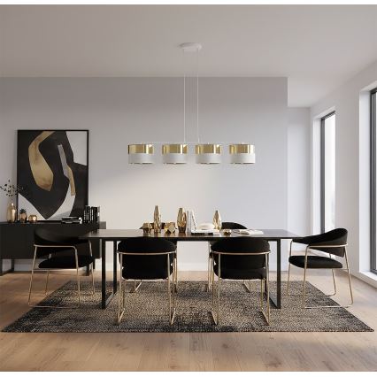 Hängeleuchte an Kabel LUX 4xE27/15W/230V weiß/gold