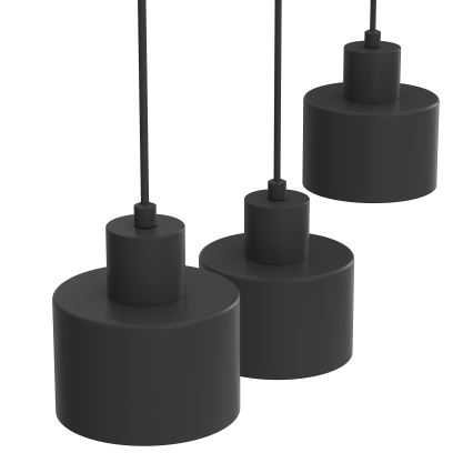 Hängeleuchte an Kabel PARKLA 3xE27/15W/230V schwarz
