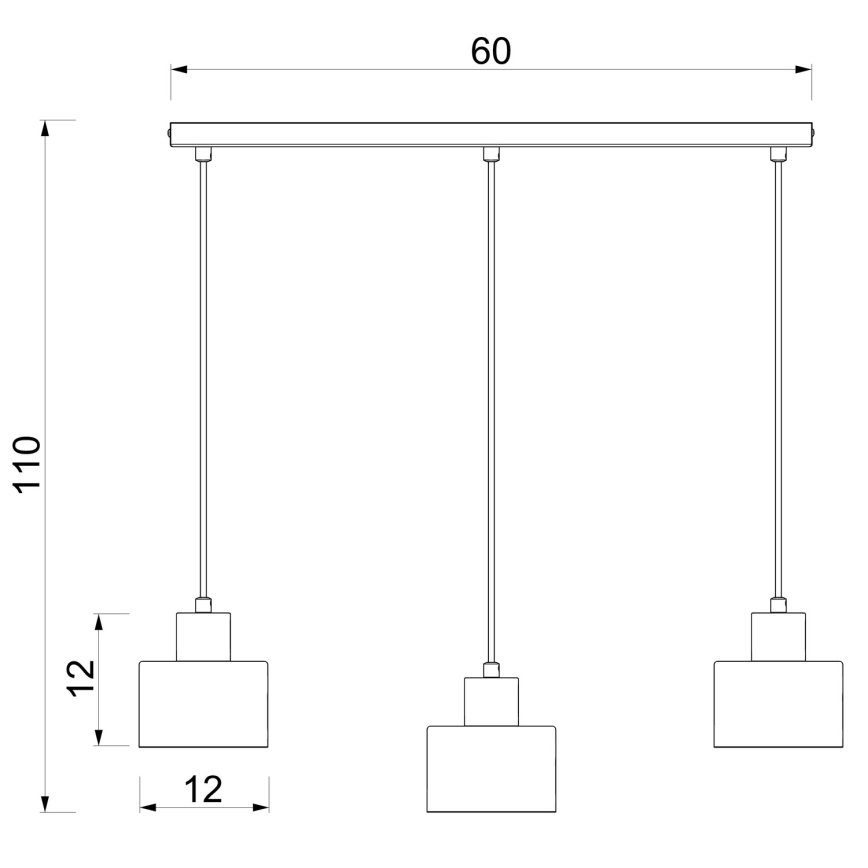 Hängeleuchte an Kabel PARKLA 3xE27/15W/230V schwarz
