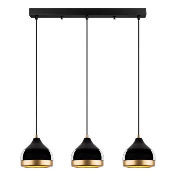 Hängeleuchte an Kabel YILDO 3xE27/40W/230V schwarz/gold