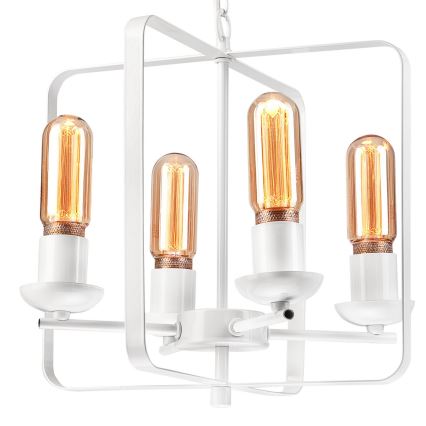 Hängeleuchte an Kette CEDRIC II 4xE27/60W/230V weiß