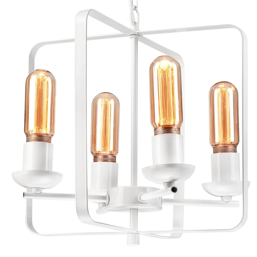 Hängeleuchte an Kette CEDRIC II 4xE27/60W/230V weiß
