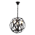 Hängeleuchte an Kette IRONBALL 3xE27/40W/230V schwarz