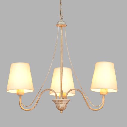 Hängeleuchte an Kette MALBO 3xE27/15W/230V beige