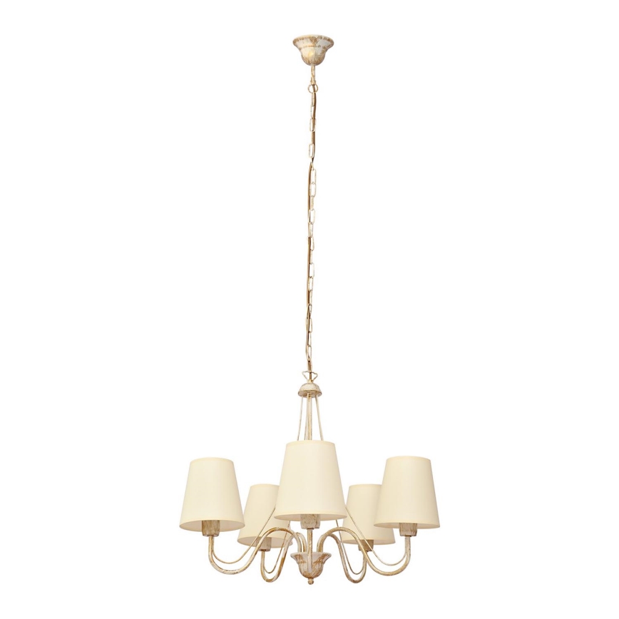 Hängeleuchte an Kette MALBO 5xE27/15W/230V beige